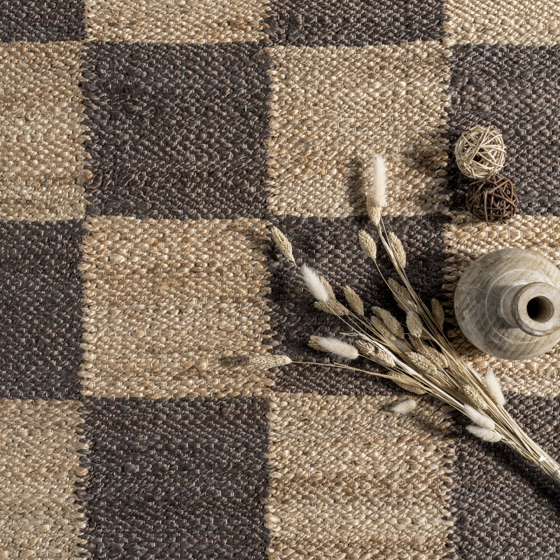 Hokku Designs Christana Traditional Checkered Jute Area Rug Wayfair